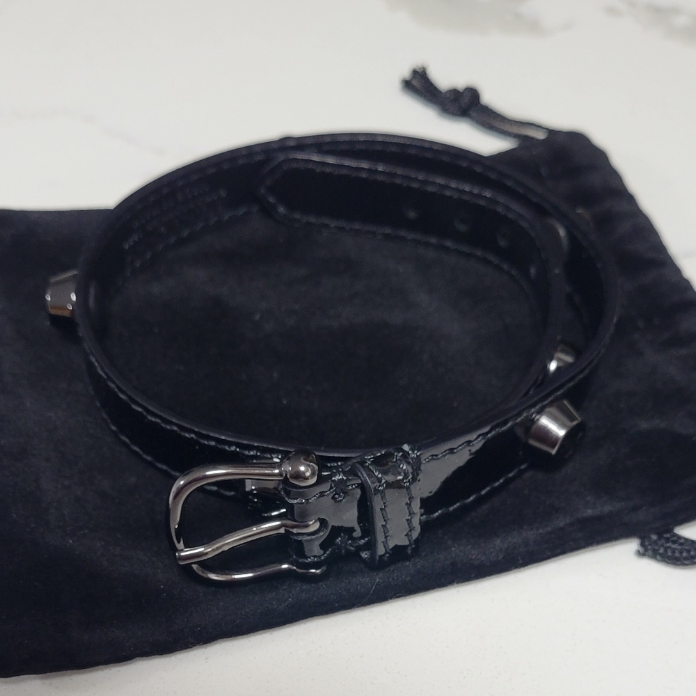 Burberry Leather Studded Wrap Bracelet